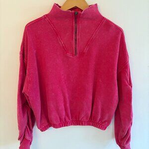 Free People Movement Pink Zip Crew
